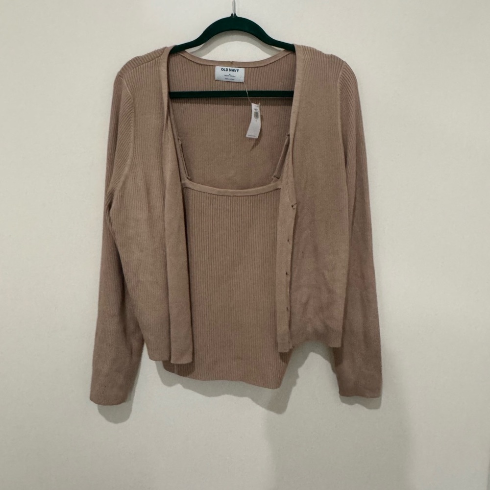 Old Navy Beige Ribbed Knitwear Set